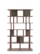 Modular partition bookcase Caravel with titanium painted metal inserts