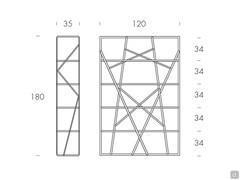 Naviglio double-sided bookcase - Diagrams and measurements