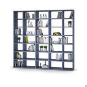 Almond d.45,6 double-sided modular bookcase cm 273 (45 + 60 + 60 + 60 + 45 modules) h.259,6 in Ocean matt lacquer finish (colour not available)