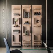 Fifty wall-mounted modular bookcase by Cattelan in bronze lacquered embossed finish