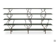 Albero silve leaf bookcase, model cm 300 with fabric covered shelves