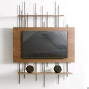 TV stand Waterfall with two shelves and wooden panel