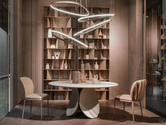 Designer metal bookcase Nautilus by Cattelan with wall placement