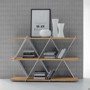 Castle low wood metal bookshelf