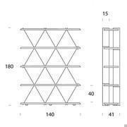 Castle low minimalist bookshelf - big model measurements