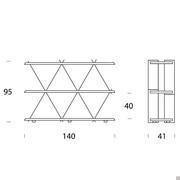 Castle low minimalist bookshelf - small model measurements