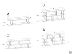 Patterns and dimensions of the three predefined compositions Windsor 