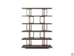 Lana bookcase(cm 140 d.35 h.198) can be used against a wall or as a two-sided partition bookcase