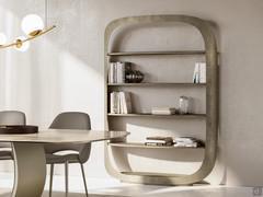 Odyssey wall-mounted designer metal bookcase in Brushed Platinum colour