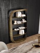 Odyssey wall-mounted designer metal bookcase with rounded shapes and curved lines