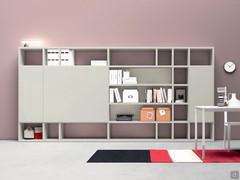 Aliant 05 modular bookcase with doors, also available fully matte lacquered