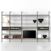 Betis aluminium modular shelving system with floor to wall position