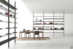 Several finishes available for Betis modular shelving system