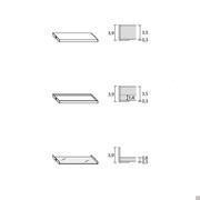 Betis bookcase - specific measurements of the wooden shelf, tray shelf and glass shelf