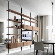 Bookcase Betis with 180-degree swiveling TV stand panel