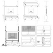 Swiveling TV stand panel to be placed between flap container and another container or shelf