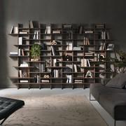 Queen asymmetric bespoke bookcase entirely made of wood