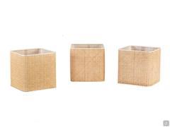 Straw baskets for the compartments of the Kaspar bookcase, available as an option