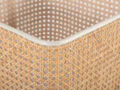 Details of the straw basket, an optional accessory for the Kaspar bookcase compartments