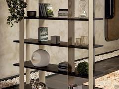 Elegant combination of beige frame sections (color not available) and black ash wood shelves