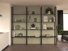 Modular metal bookcase with a minimal design Milton