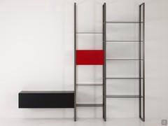 Milton bookcase composition with double storage containers