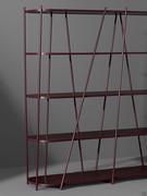 Minimalist and modern column bookcase Twigs by Bonaldo available in burgundy, gunmetal and bronze