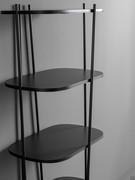 Minimal and modern column bookcase Twigs by Bonaldo with gunmetal painted metal frame