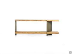 Althea low 2-shelf bookcase with metal structure