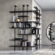 Modular bookcase with uprights Airport by Cattelan ideal to furnish two adjacent walls