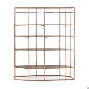 Diadema minimal design iron bookcase with an elegant and refined look. Available in different finishes.