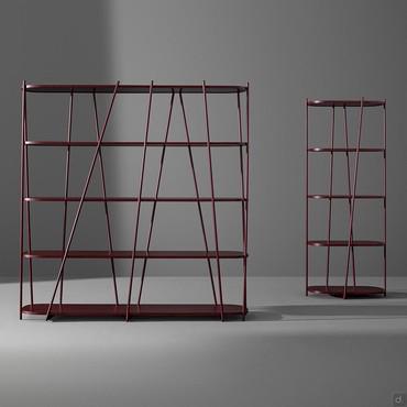 Minimal and modern column bookcase Twigs by Bonaldo