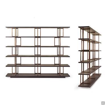 Lana freestanding bookcase with wooden shelves