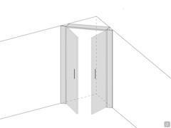 Lounge corner cupboard layout with hinged doors