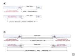 Calculating the measurements of the Lounge sliding door: A) single-door version B) double coplanar door version