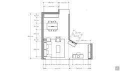 Example of detailed plan with the arrangement and position of the different living room furniture