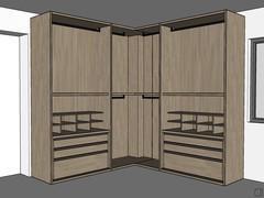 3D Design of Corner Walk-in Closet