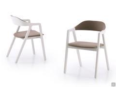 Bryanna Scandinavian design chair in white RAL 9010 open-pore lacquered ash and Smack stain-resistant fabric cover