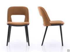 Front and side view of the Vence chair shown here in the version without armrests