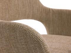 Detail of the Drop 07 fabric seat, one of the many covers available for this chair with armrests