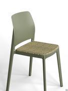 Jana chair in Olive Green polypropylene with a fabric seat 