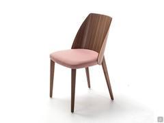 Chair Nadine with canaletto walnut frame and upholstered seat cushion covered in fabric