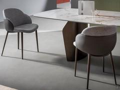 Chair My Way by Bonaldo with double upholstery, fabric interior and leather exterior