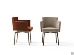 Front and side views of the Evora chair with smooth backrest