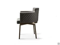 Side view of the Evora chair with quilted backrest