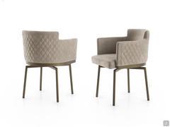 Chairs Evora with quilted back and sepia-colored Nubuck leather lining