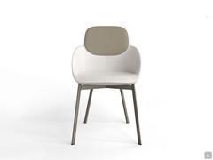 Lollipop Lounge chair with contrasting fabric and leather upholstery