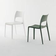 Colourful kitchen plastic chair Idole by Bonaldoin. matt white and olive green polypropylene 