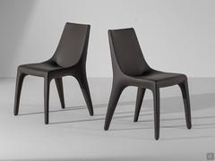 Upholstered chair upholstered in leather Tip Toe by Bonaldo