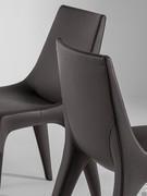 Upholstered chair upholstered in leather Tip Toe by Bonaldo